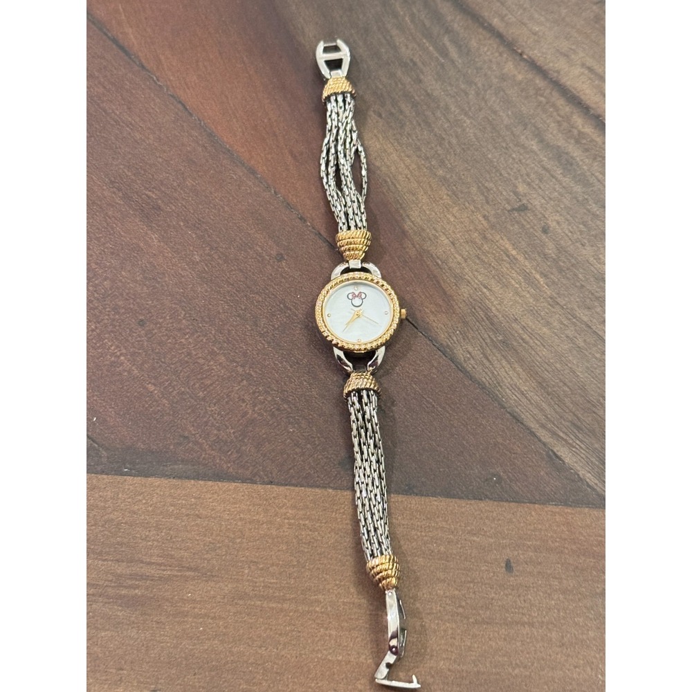Disney Parks Minnie Mouse Two-Tone Bracelet Watch Original Authentic Disney Pink - Picture 4 of 16